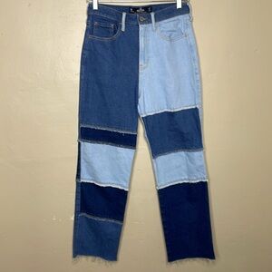 HOLLISTER Boho Jeans Patch Work ULTRA HIGH RISE VINTAGE STRAIGHT STRAIGHT 5 Reg
